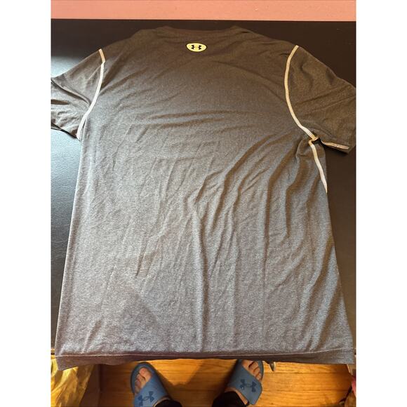 Under Armour HeatGear Mens Fitted Short-Sleeve Gray T-Shirt Size Large - Picture 7 of 7